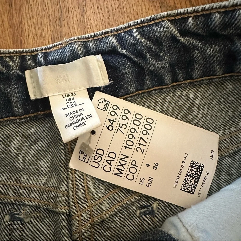 H&M Dark Blue Flare maxi Jean Women's Modest denim skirt size 4 cotton